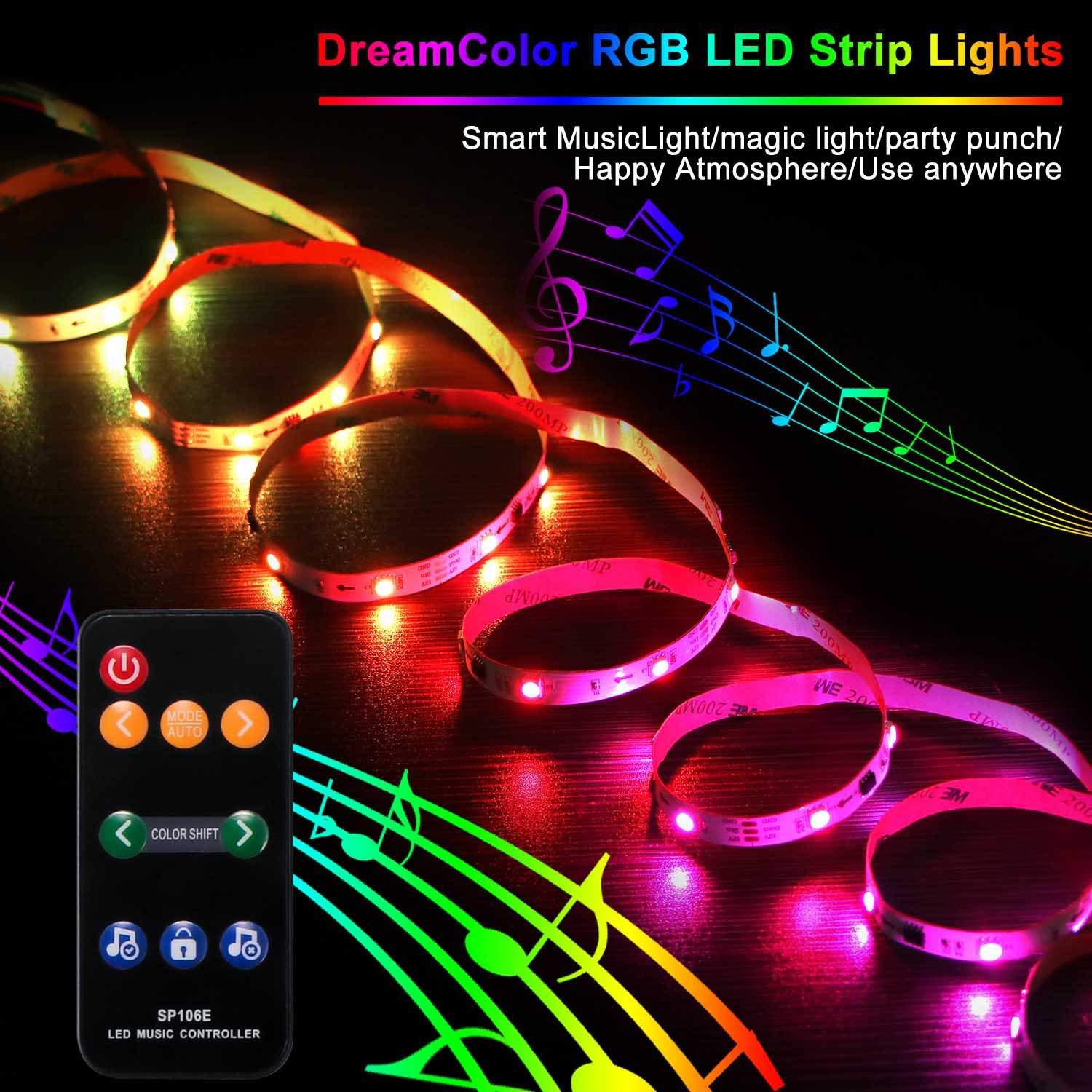 DC5-12V SP106E SPI LED Music Controller With 9Key RF Remote For Addressable WS2812B SK6812 LED Strip Lights DC5-12V SP106E SPI LED Music Controller With 9Key RF Remote For Addressable WS2812B SK6812 LED Strip Lights